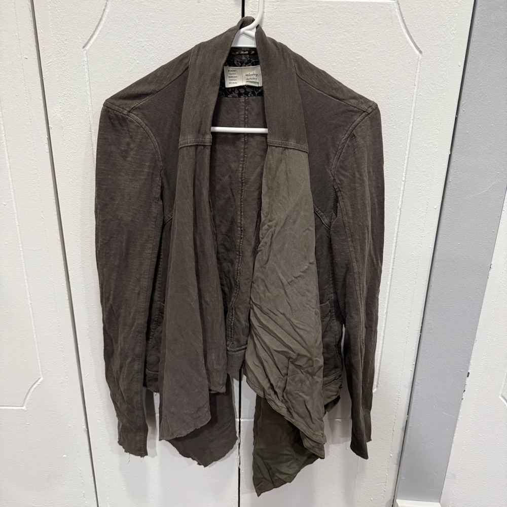 Saturday Sunday by Anthropologie Green Open Front Cardigan